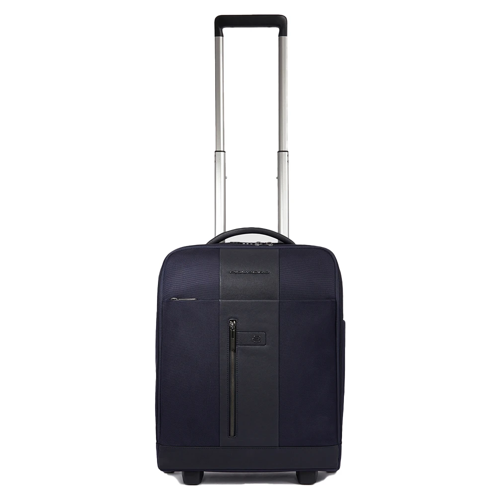 Piquadro Homme Bleu Valises, Taille: One Size Valise Trolley Sous-Siège À 2 Roues En Tissu Avec Serrure Tsa