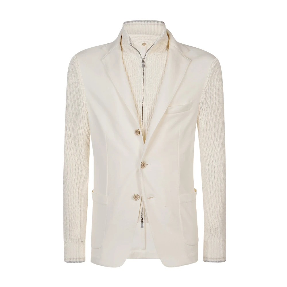 Eleventy Men's Beige Blazers, 2XL, Giacca Con Pettorina