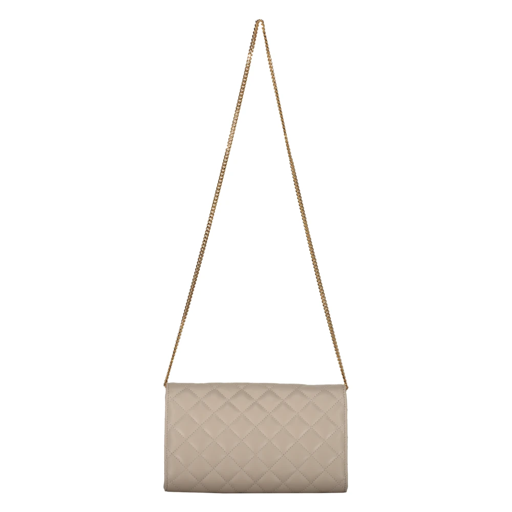 Versace Gewatteerde leren clutch met kettingriem Beige Dames