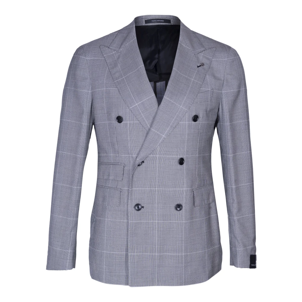 Tagliatore Men's Gray Blazers, L, Double-Breasted Suit