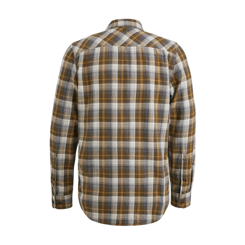 PME Legend Twill Yarndyed Overhemd Lange Mouw Brown Heren