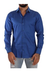 Blue MARTINI Cotton Slim Fit Formal Shirt