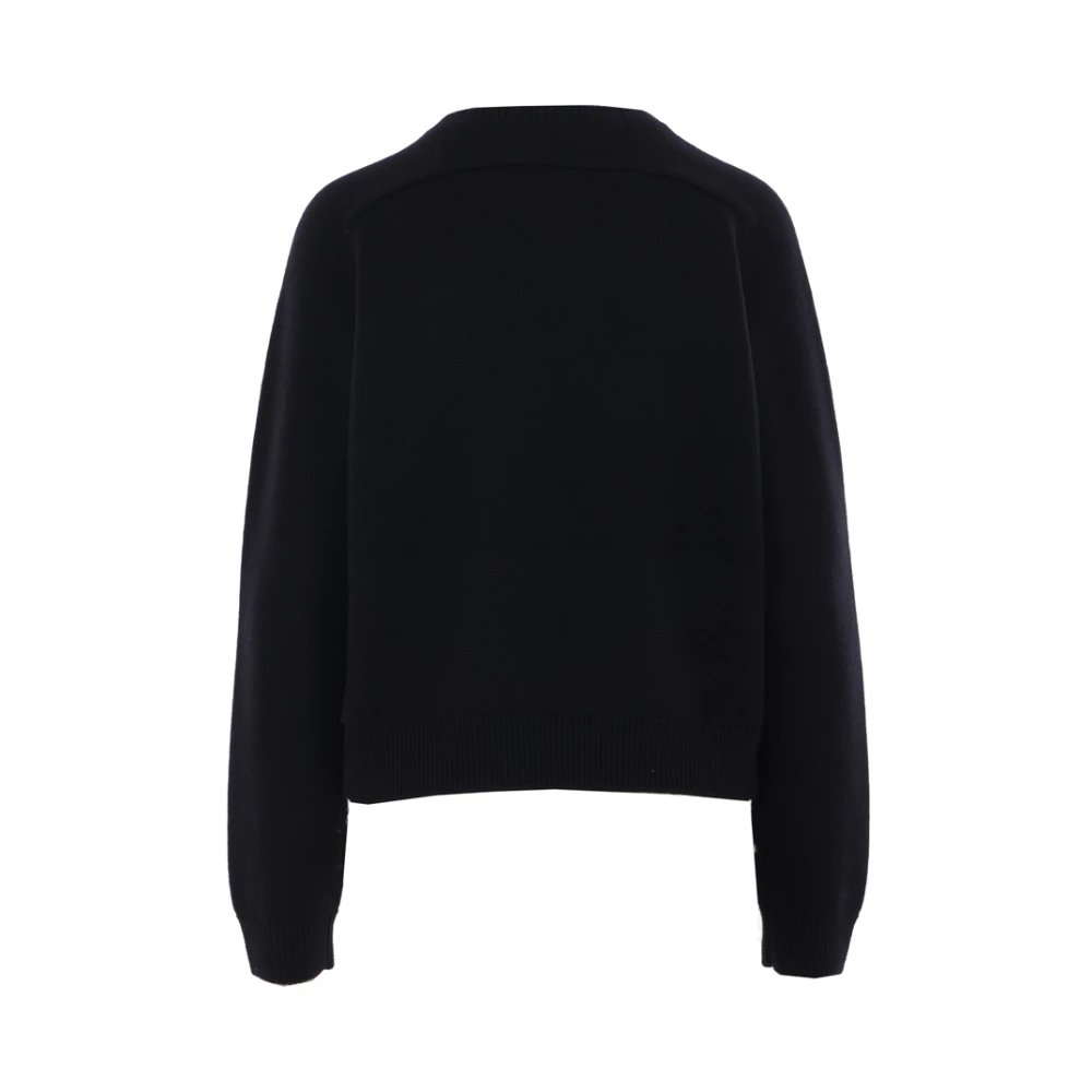 Marc Jacobs Zwarte Wollen Trui Kristal Logo Black Dames