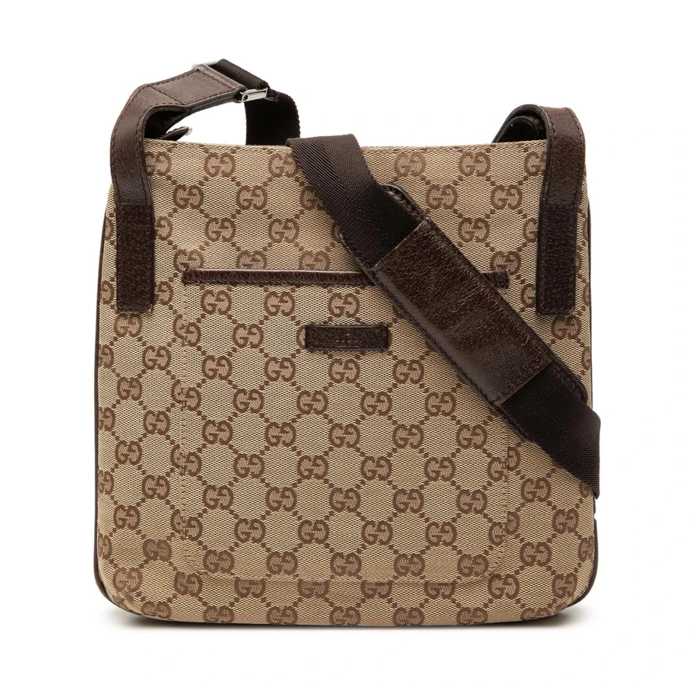 Gucci Vintage Women's Brown Vintage Cross Body Bags, One Size, Pre-Owned Textured Crossbody Bag