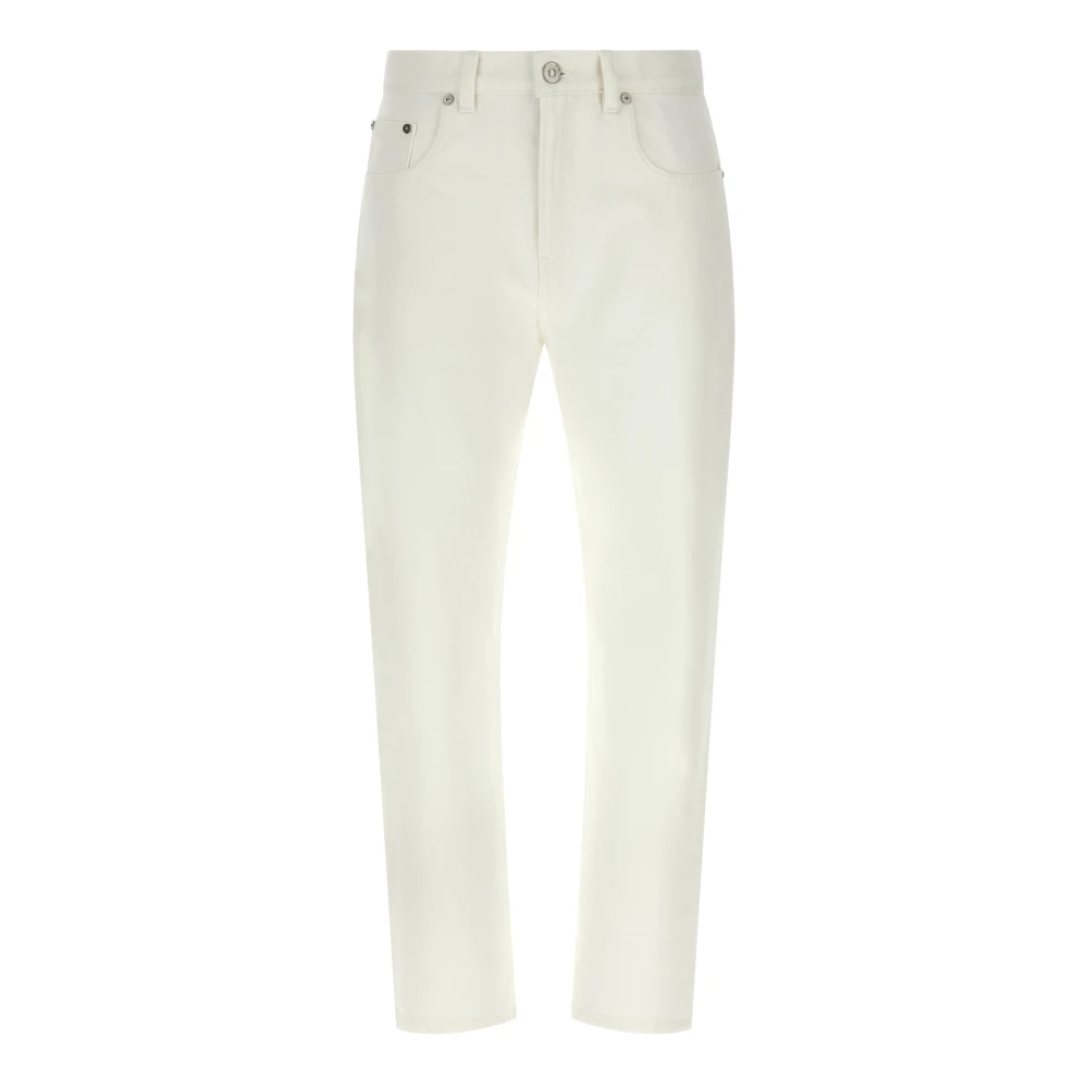 Victoria Beckham Women's White Cropped Jeans, W27, High-Rise Slim Jean