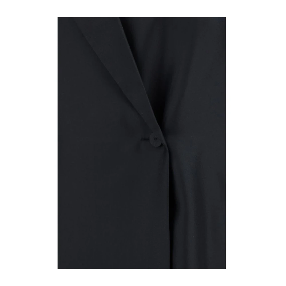 Róhe Zijden Asymmetrische Shirt met Piekende Revers Black Dames