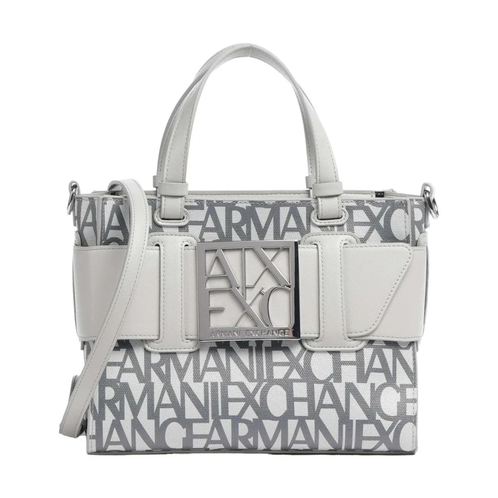 Armani Exchange Off-white Gray White Handtas voor Vrouwen White Dames