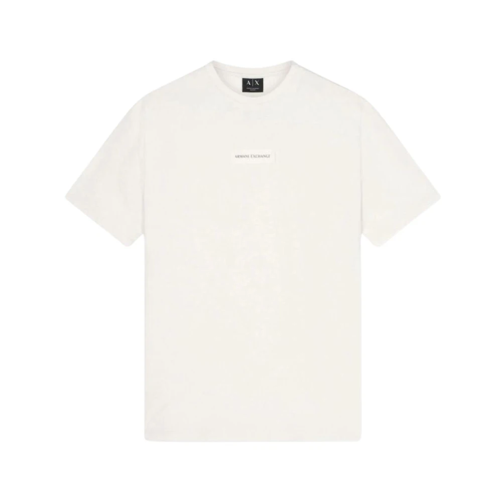 Armani Exchange Mannelijk Beige Tops Heren, L, Katoen, Slim Fit T-Shirt