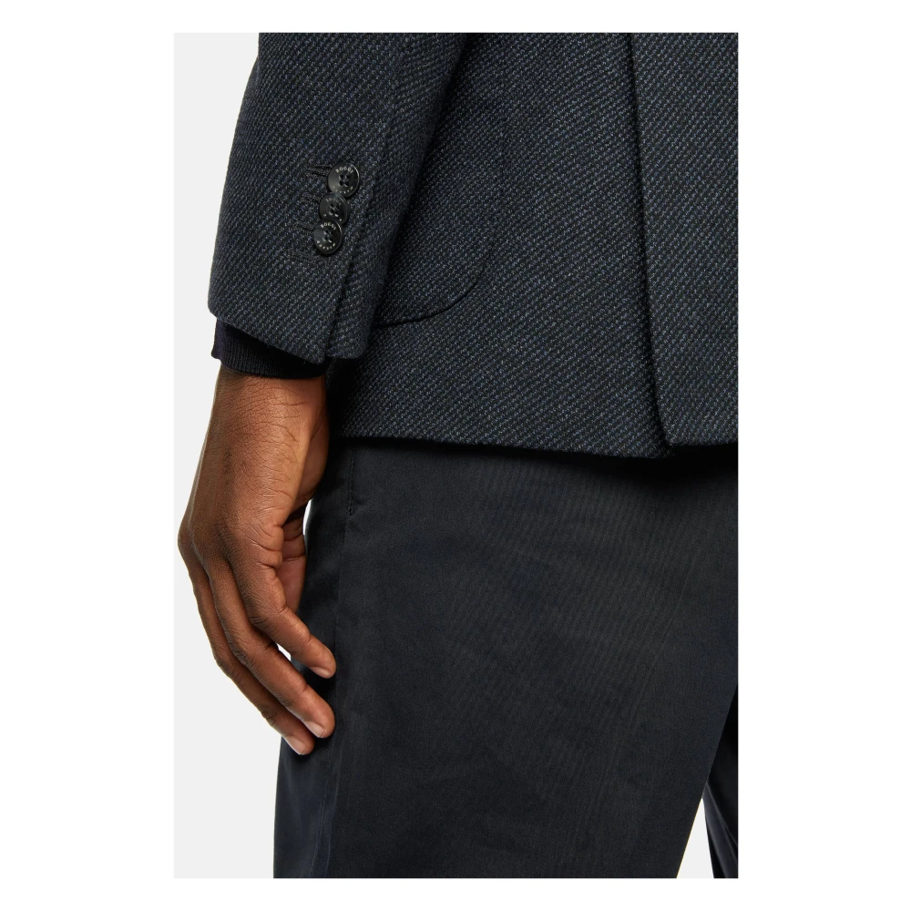 Boggi Milano Micro Fancy Jersey Blazer Style Cernobbio Blue Heren