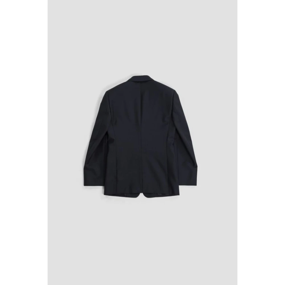 Burberry Navy Blue Wool Suit Jacket Black Heren