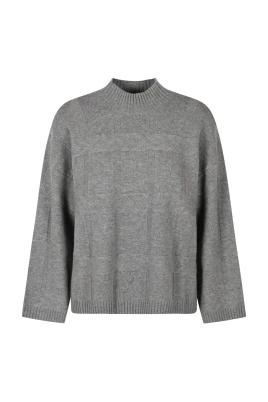 Geometrisk stickad tröja med polokrage