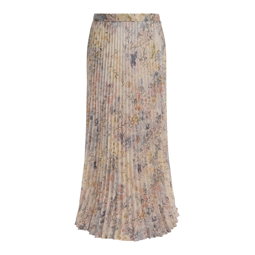 Golden Goose Women's Beige Floral Pleated Skirt
