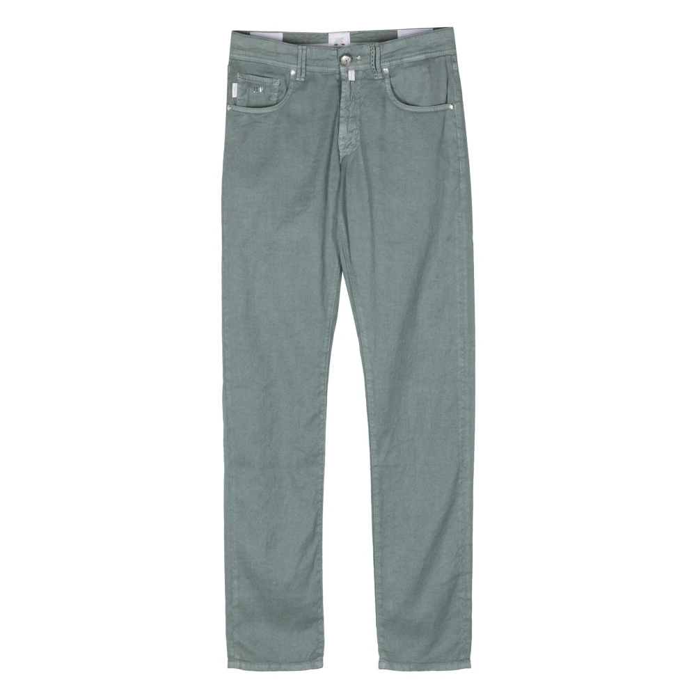 Tramarossa Linnen katoenen broek met zijzakken Green Heren