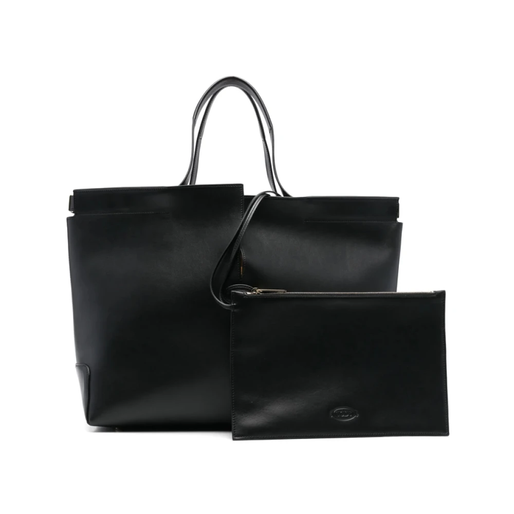 TOD'S Zwarte Tas met Platte Handvatten Black Dames