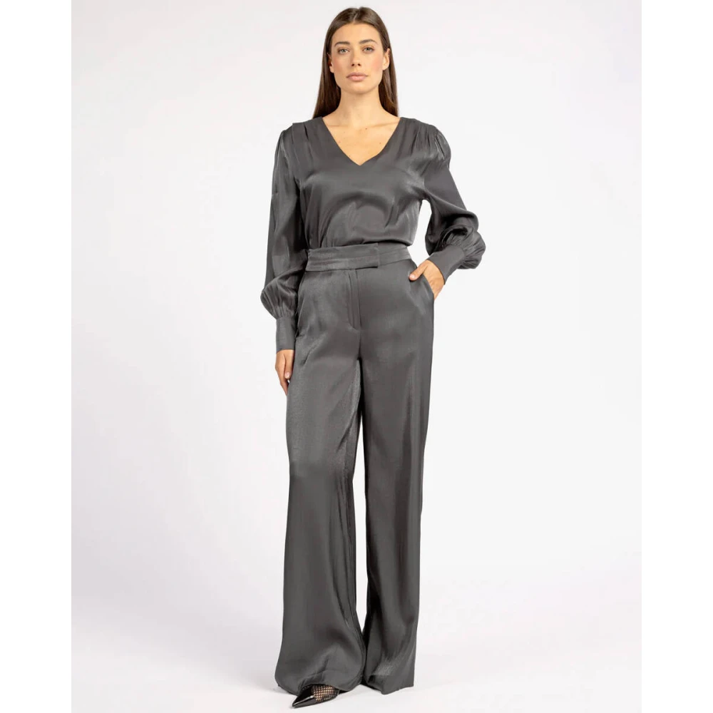 Aaiko Glanzende Giani Broek Gray Dames
