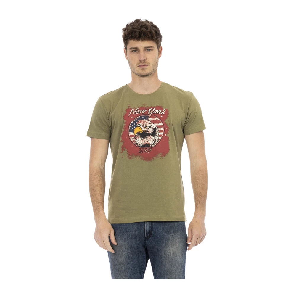 Trussardi Hombre Verde - Camiseta Manga Corta Cuello Redondo - Tops - 2XL - Camiseta Manga Corta Cuello Redondo