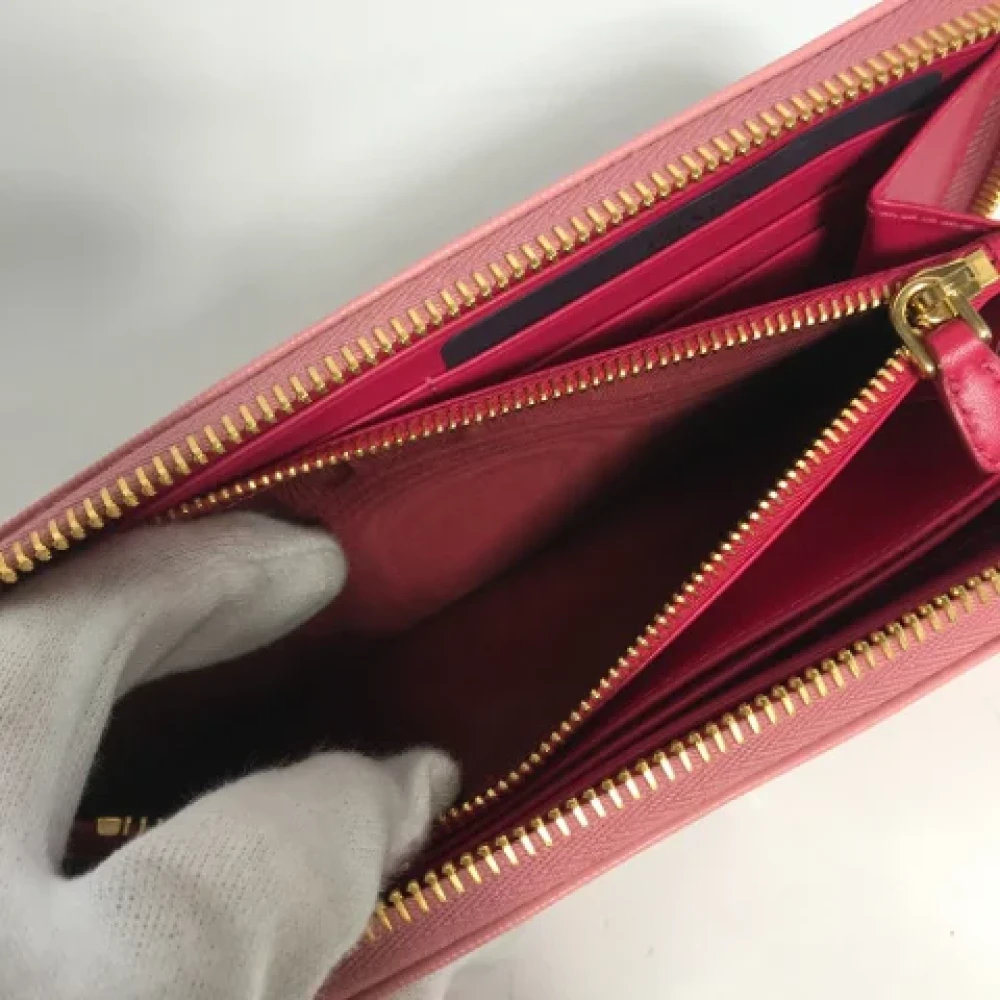 Prada Vintage Pre-owned Leather wallets Pink Dames
