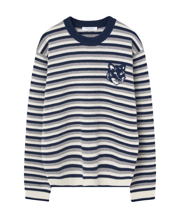 blauw-gestreept-logo-sweater