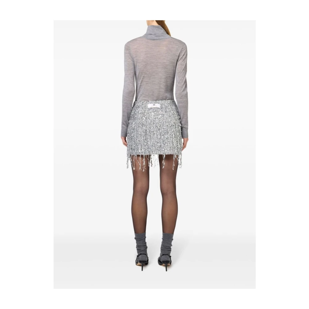 Elisabetta Franchi Argento Rokken Aw24 Dameskleding Gray Dames