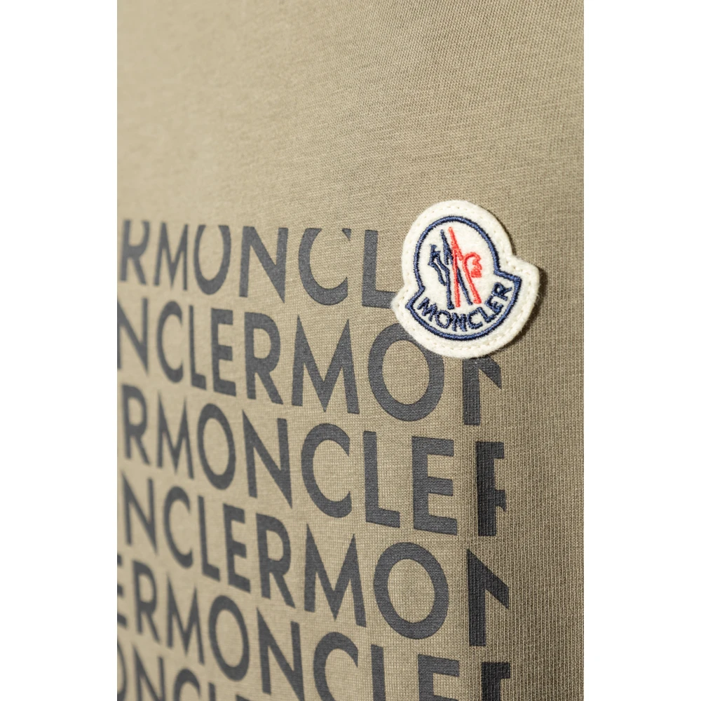 Moncler T-shirt met logo Green Heren