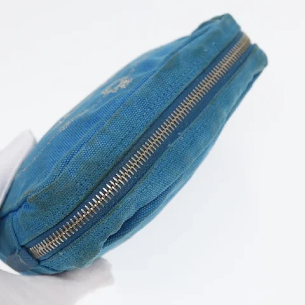 Prada Vintage Pre-owned Canvas pouches Blue Dames