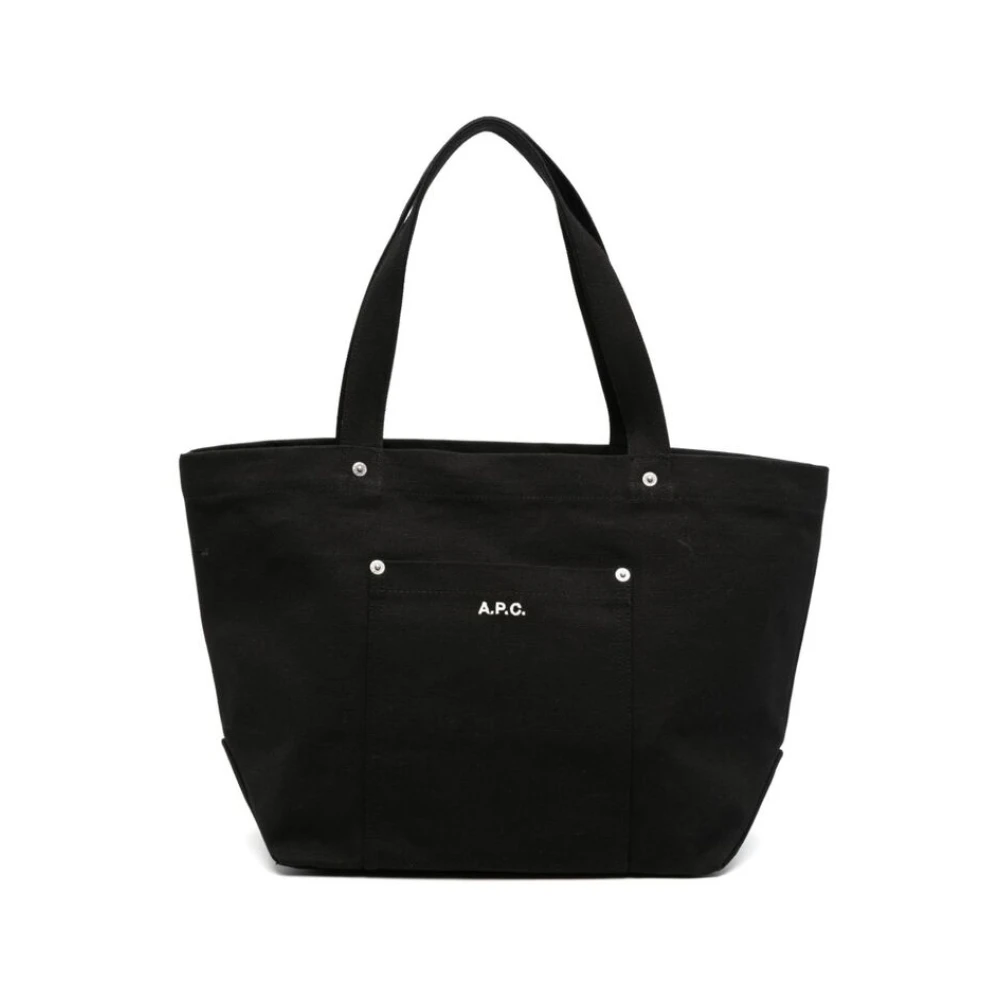 A.p.c. Zwarte Katoenen Bum Bag met Logo Black Heren