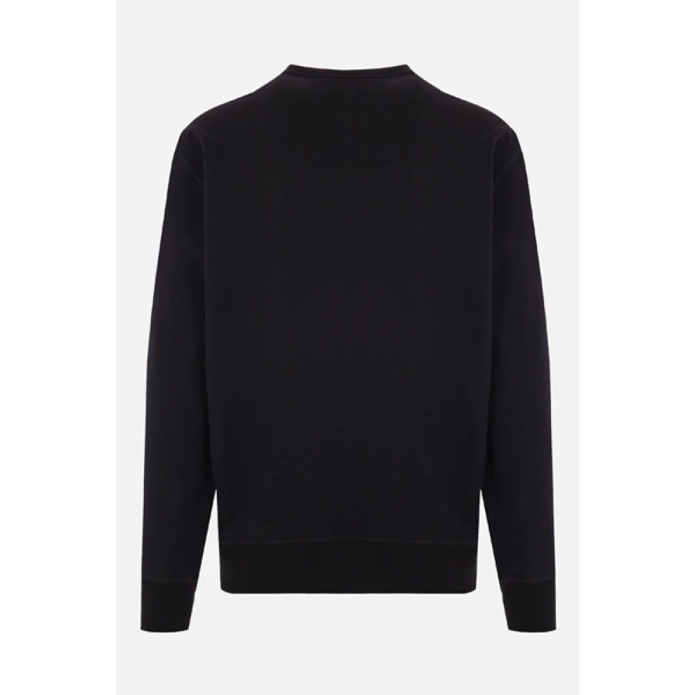 alexander mcqueen Zwarte Katoenen Jersey Sweater met Verwrongen Logo Borduursel Black Heren