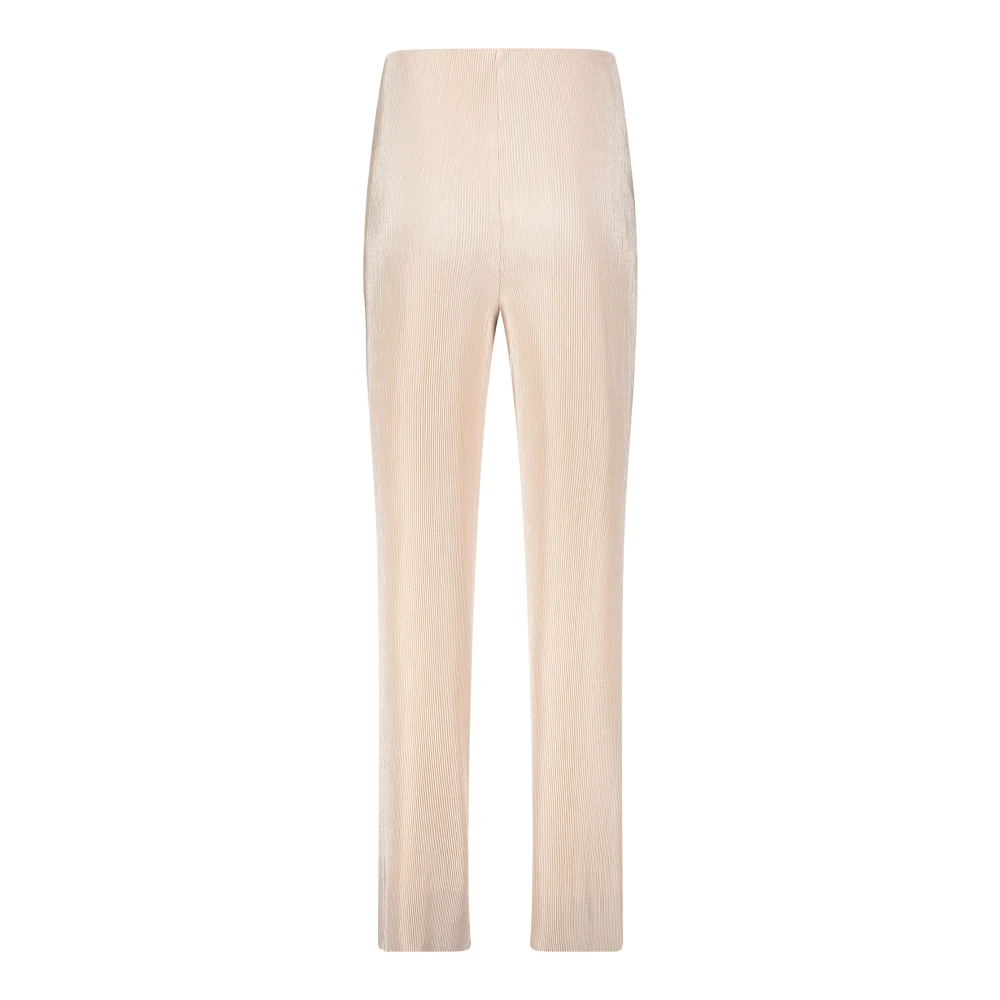 Betty & Co Geplooide rechte pijp broek Beige Dames