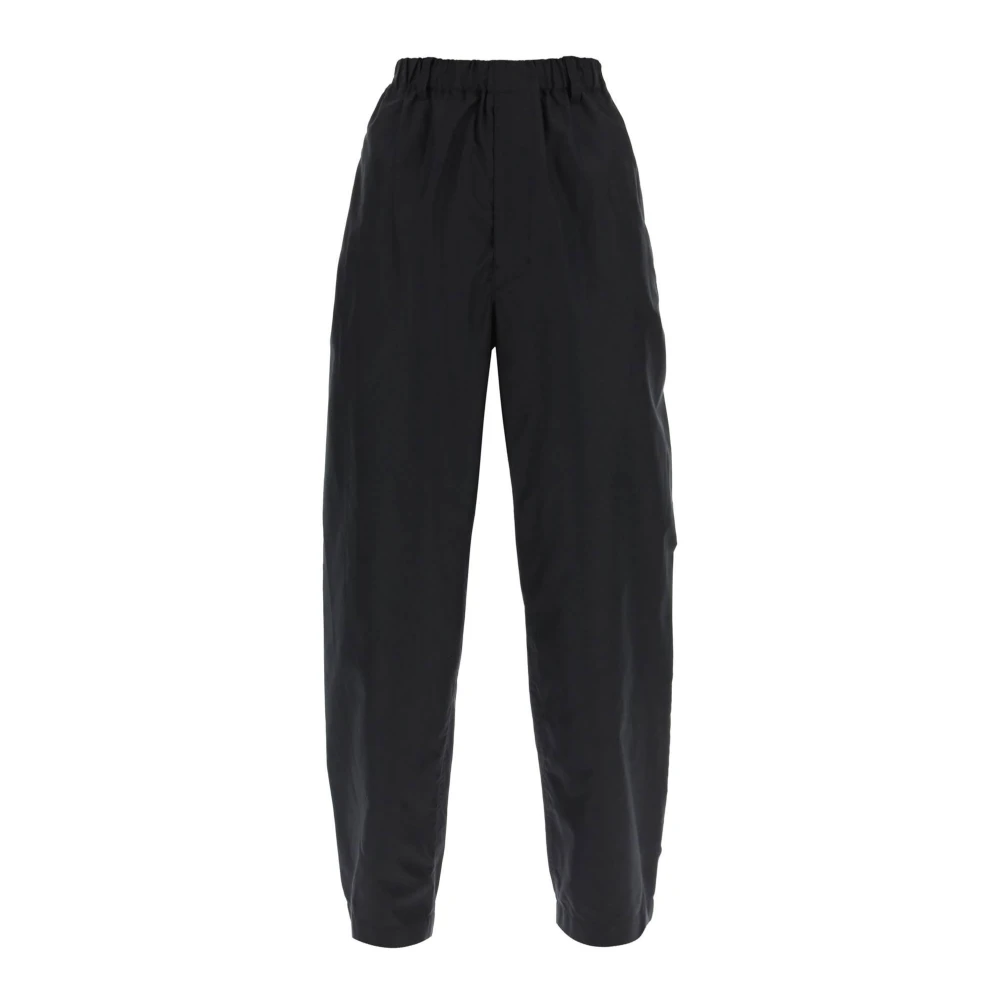 Lemaire Losse zijden broek met elastische tailleband Black Dames
