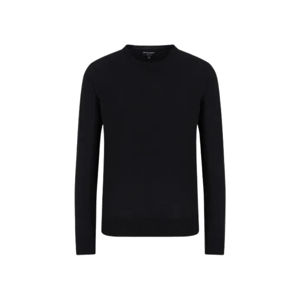 Emporio Armani Men's Black Knitwear With Embossed Logo
