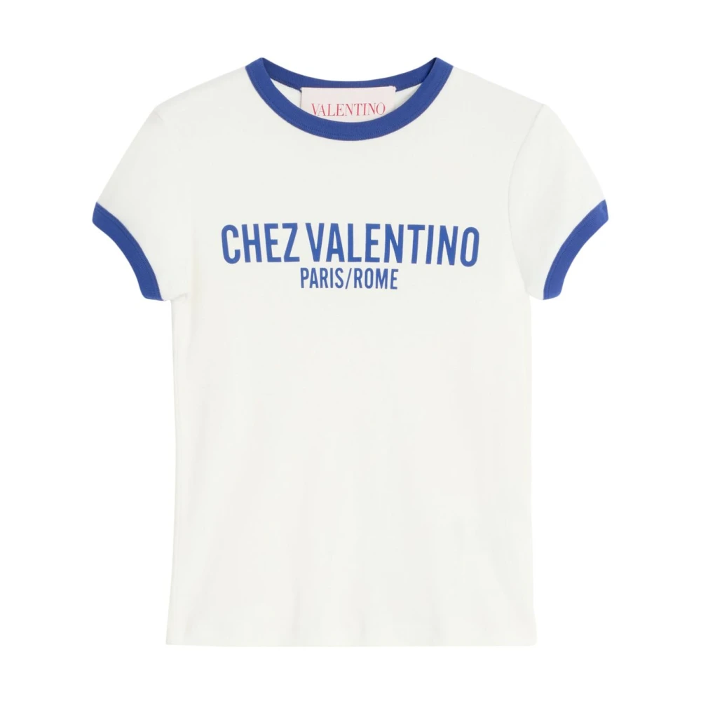 Valentino Garavani Patroon T-shirt en Polo Collectie White Dames