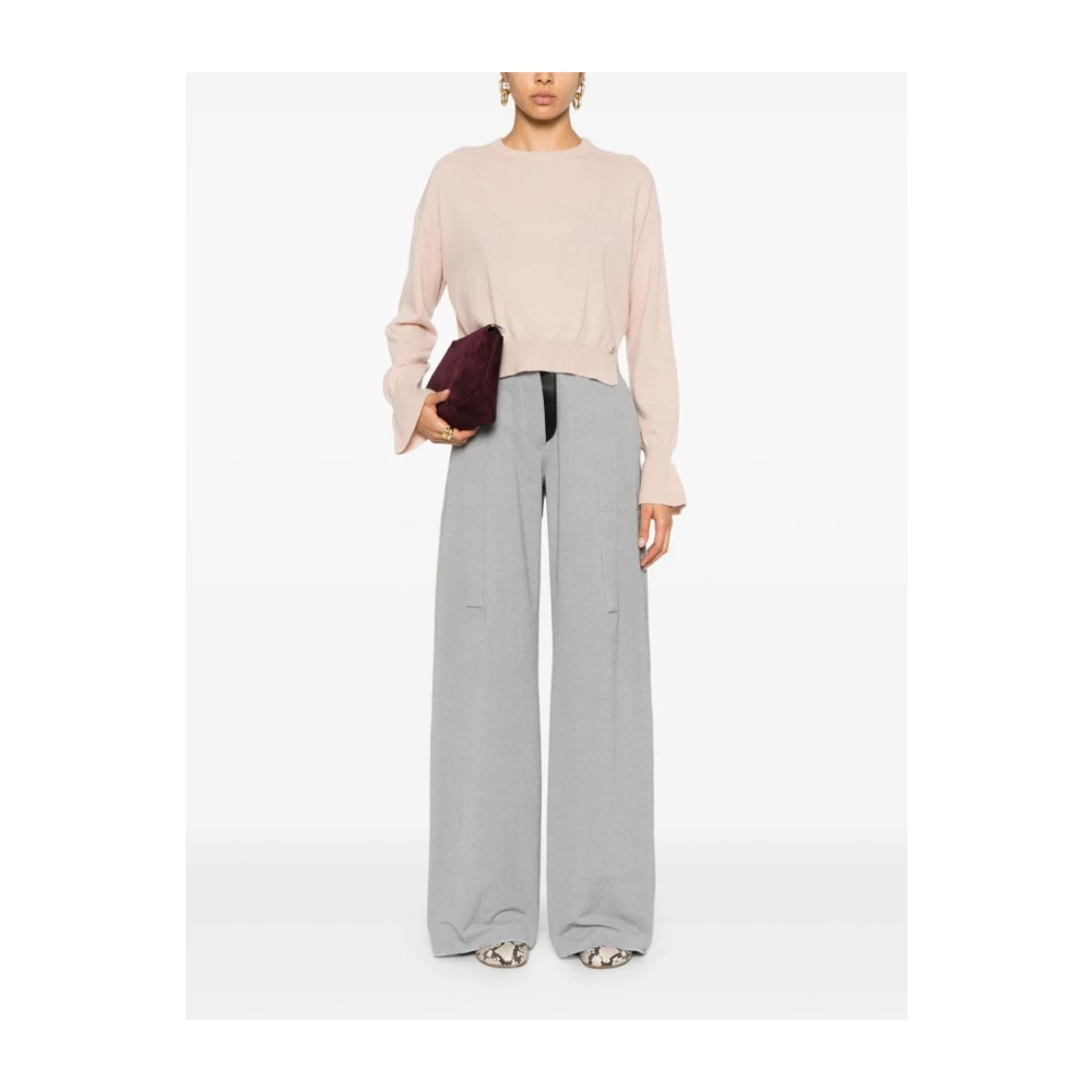 Liu Jo Roze Gebreide Trui met Logo Pink Dames