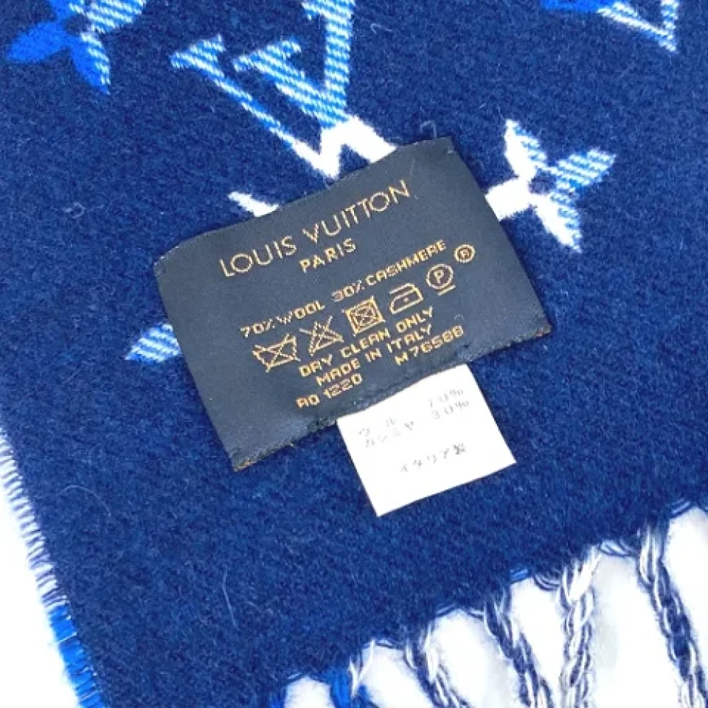 Louis Vuitton Vintage Pre-owned Wool scarves Blue Dames