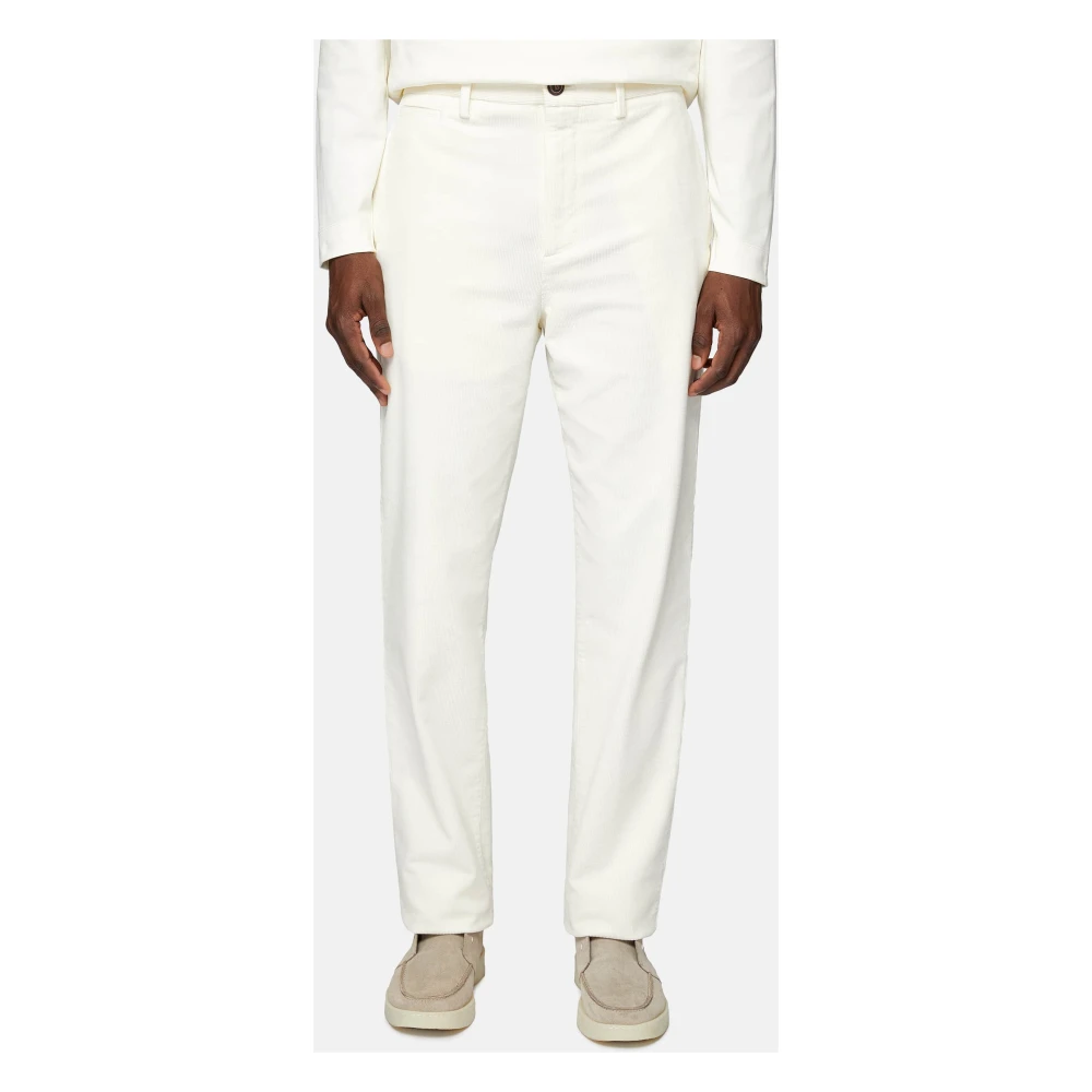 Boggi Milano Broek van stretch-fluweel Beige Heren