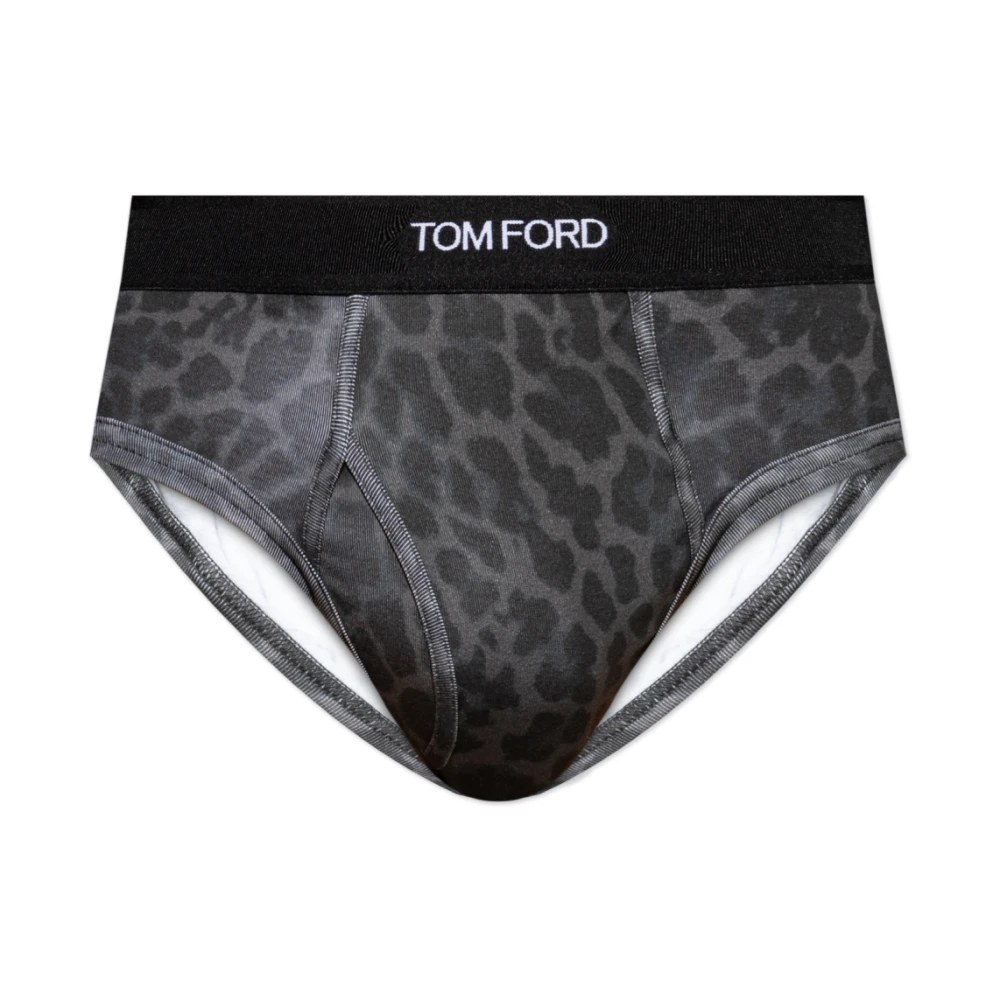Tom Ford Herr Grå Underkläder Xs, Bomull, Briefs Med Logotyp