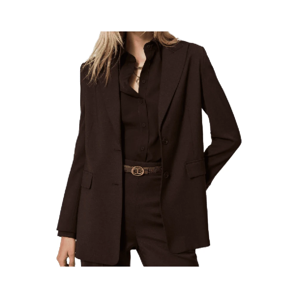 Twinset Koffie Chocolade Blazer Jas Brown Dames