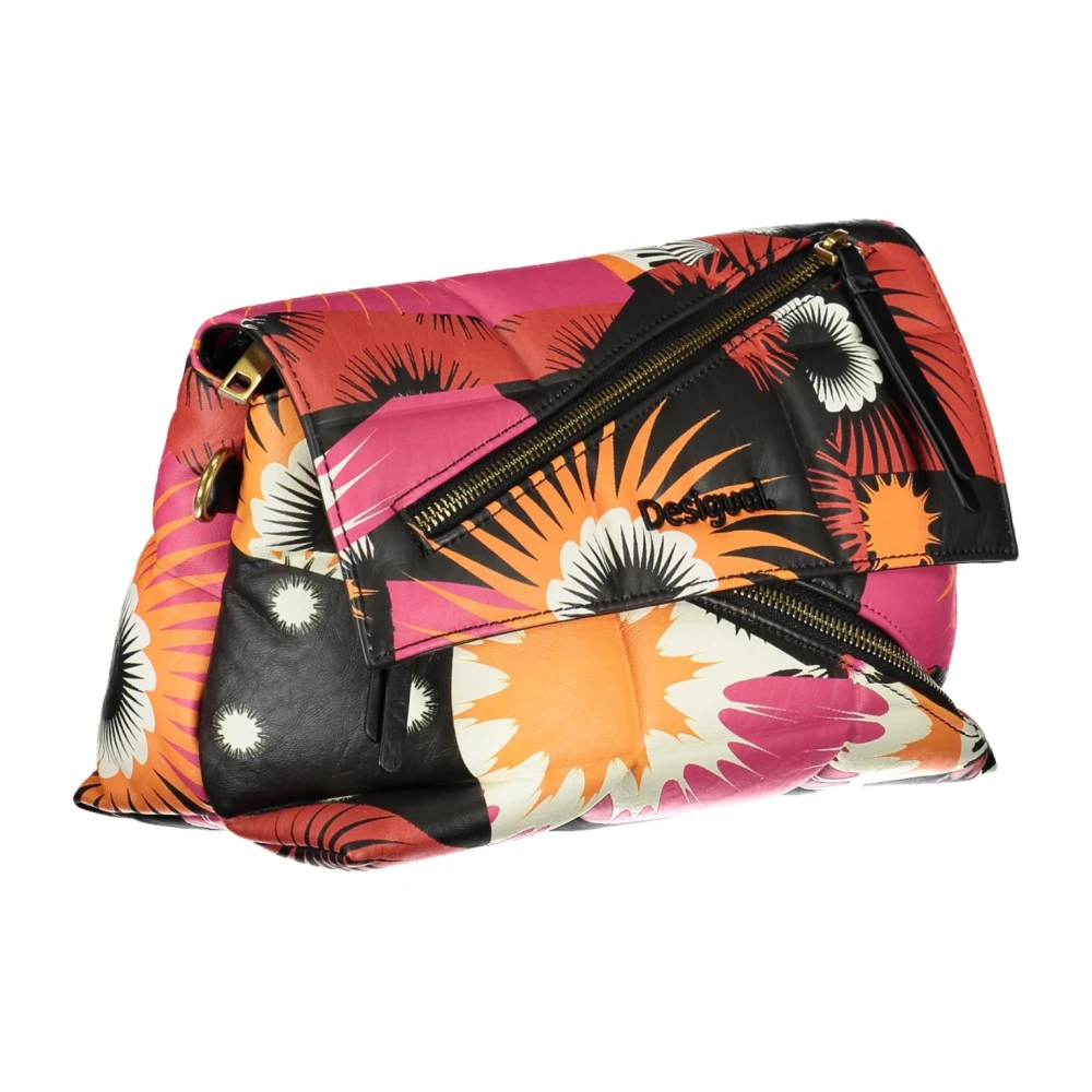 Desigual Zwarte schoudertas met kettingriem Multicolor Dames