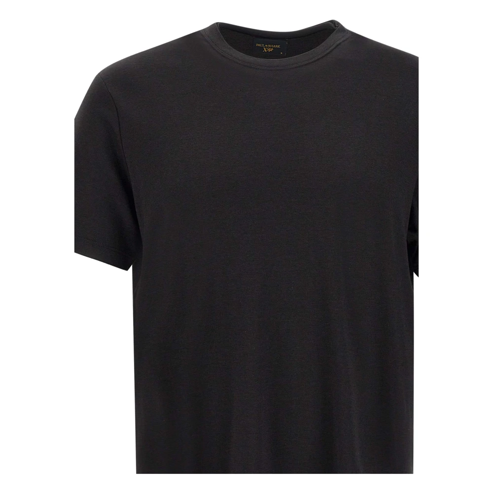 PAUL & SHARK Zwart Katoenblend T-shirt met Logo Black Heren