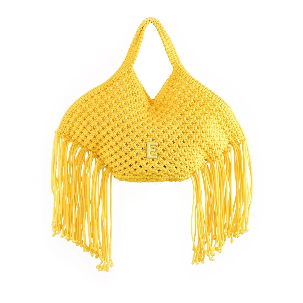 Ermanno Scervino Tote Rina Tas in Polyester Mix Yellow Dames