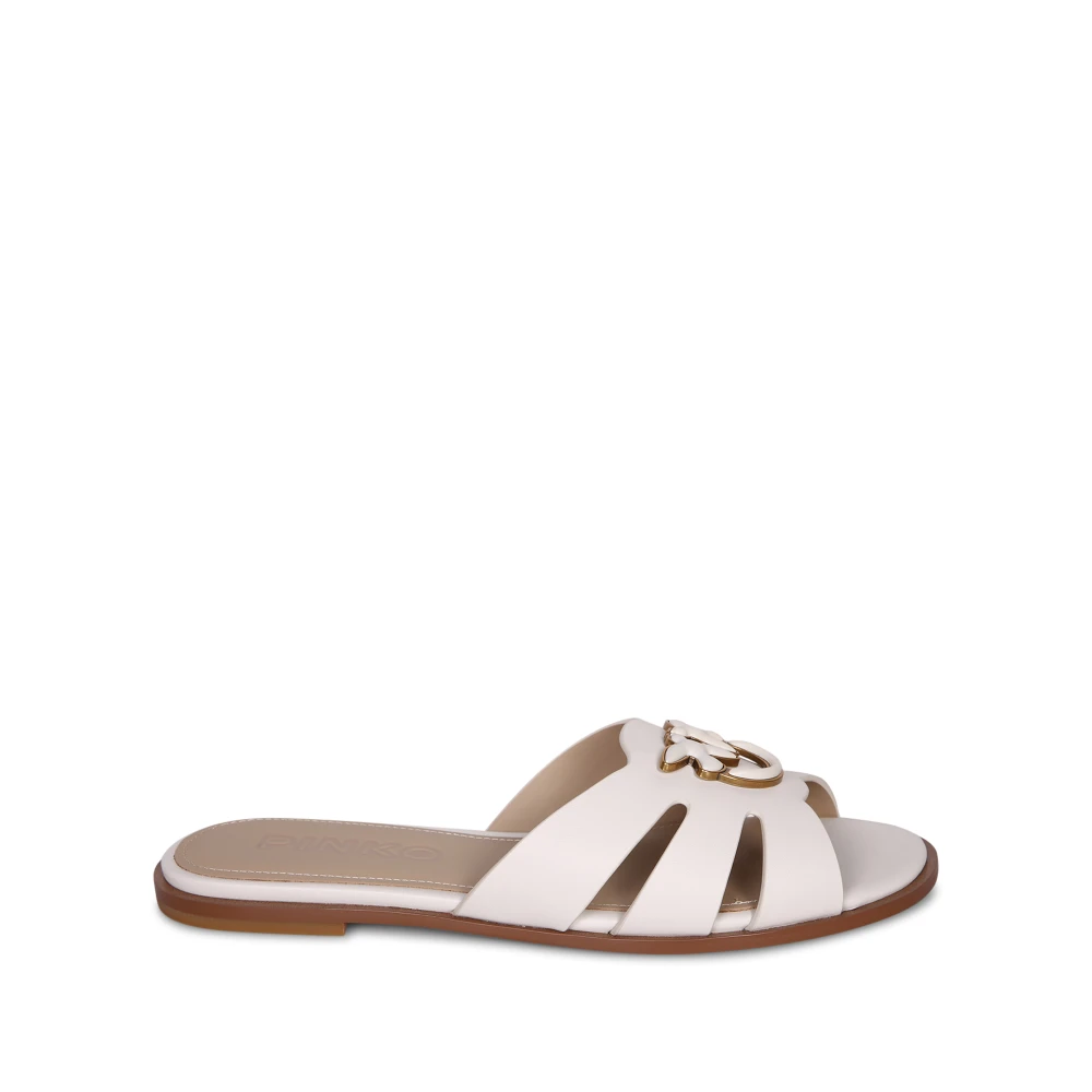 Pinko White Sliders, Female, 8 Uk, Milly 04 Slip-On Sandals