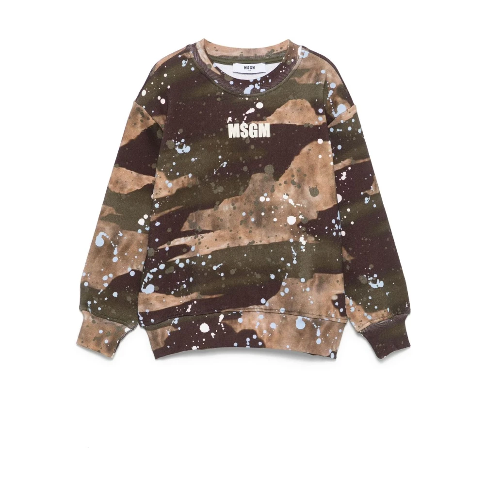 Msgm Boys Multicolor Abstract Pattern Jumper - Kids Sweatshirts - 8 Y - Kids