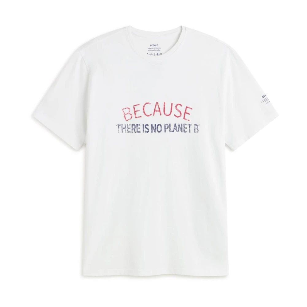 Ecoalf Biologisch katoenen T-shirt met Planet B Claim White Heren