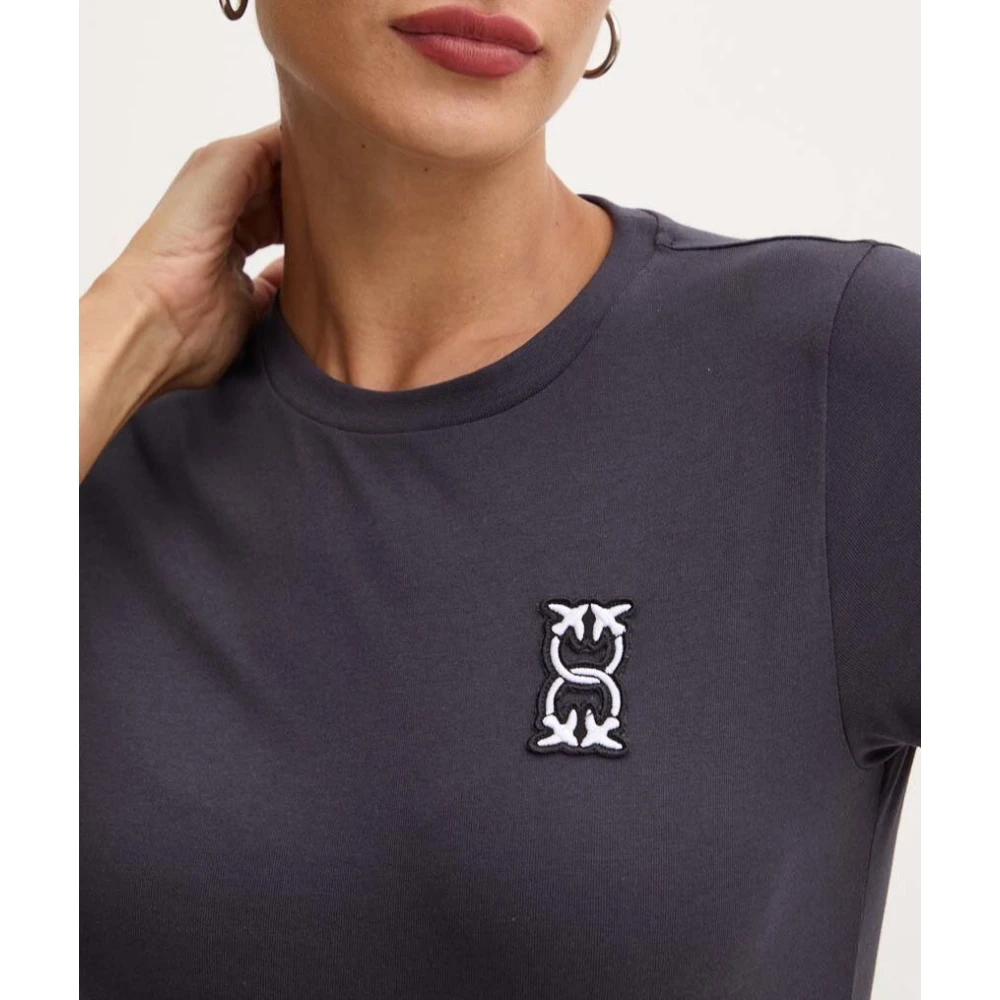 pinko Stijlvol T-shirt Busso Lotto Blue Dames