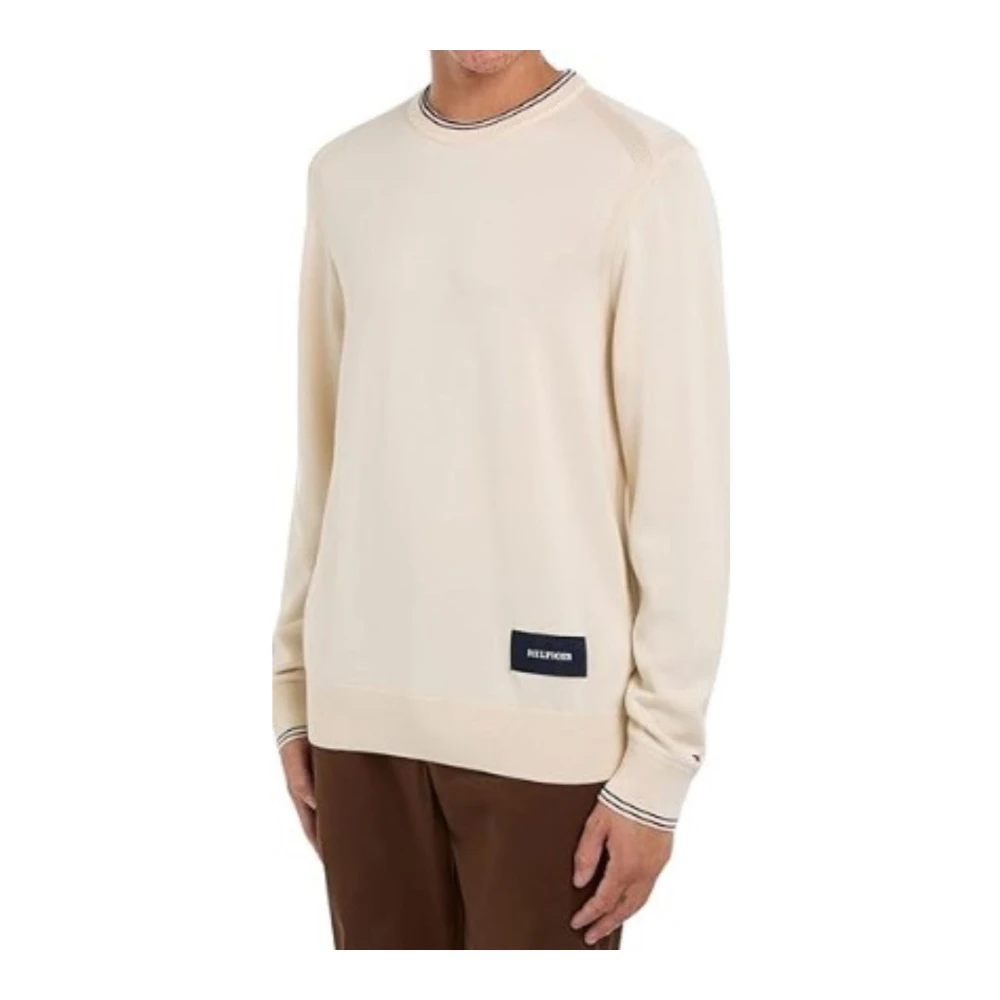 Tommy Hilfiger Katoenen Crew Neck Trui White Heren