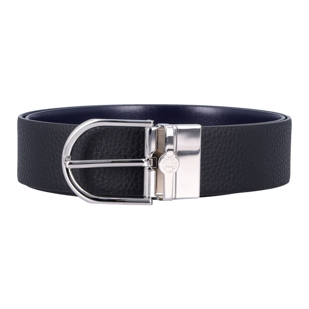 Bally Heren Omkeerbare Leren Riem Zwart Peacoat Black Heren
