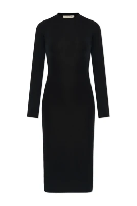 Rib Knit Fitted Long Sleeve Dress