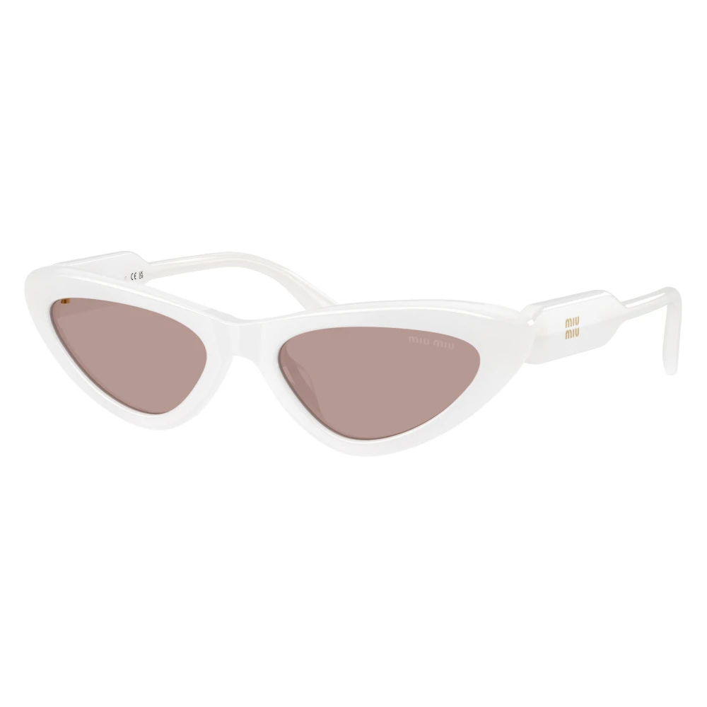 Miu Miu Angular Cat-Eye Sunglasses - Unisex - Sunglasses - White - 55 Mm - Accessories