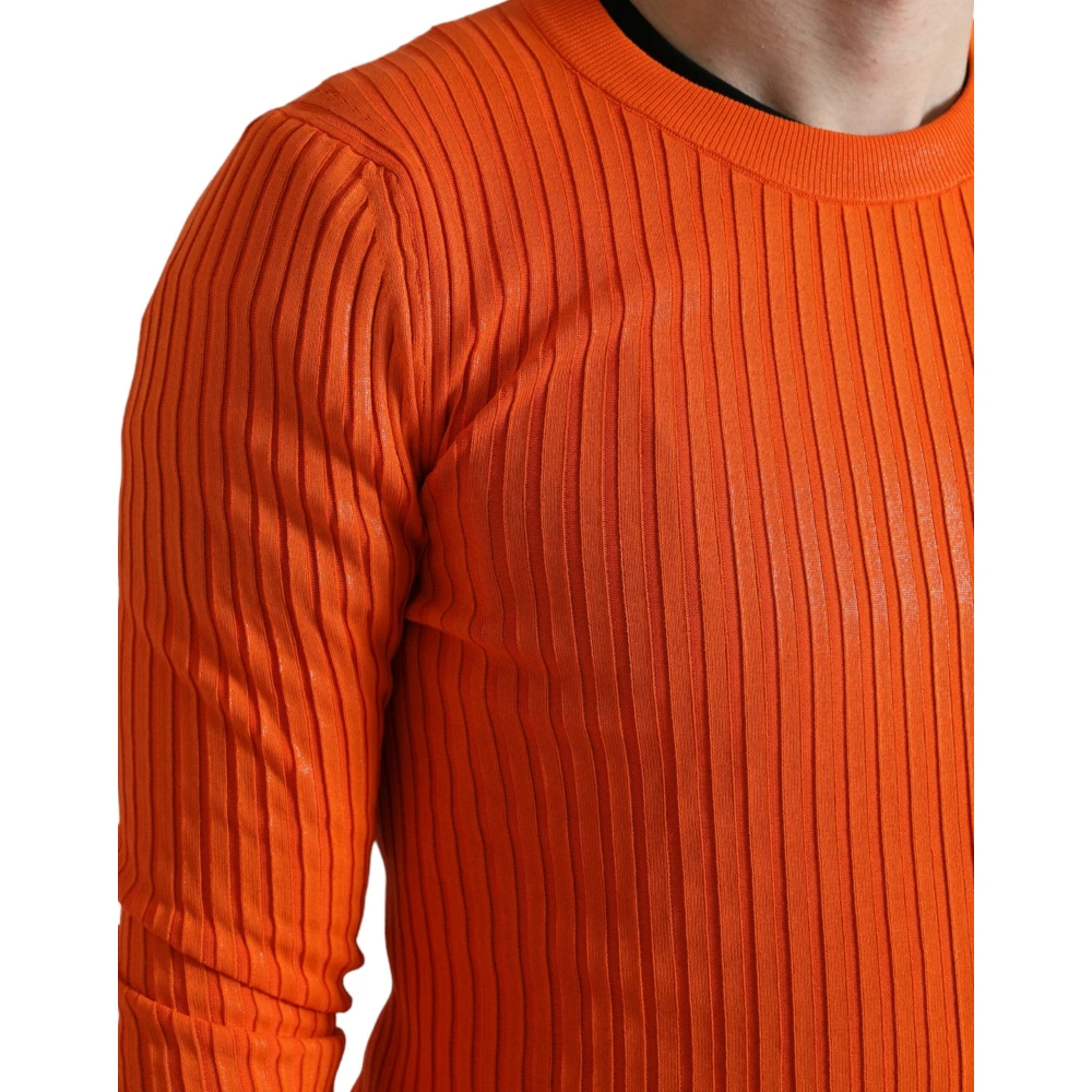 Dolce & Gabbana Round-neck Knitwear Orange Heren