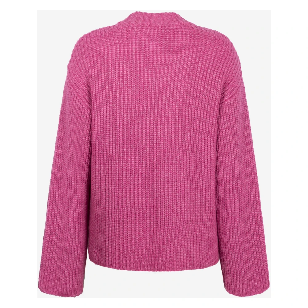 Jane Lushka Stijlvolle Rose Wollen Pullover Pink Dames