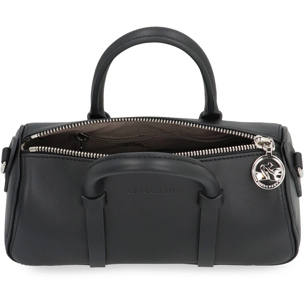Longchamp Leren handtas met afneembare schouderband Black Dames